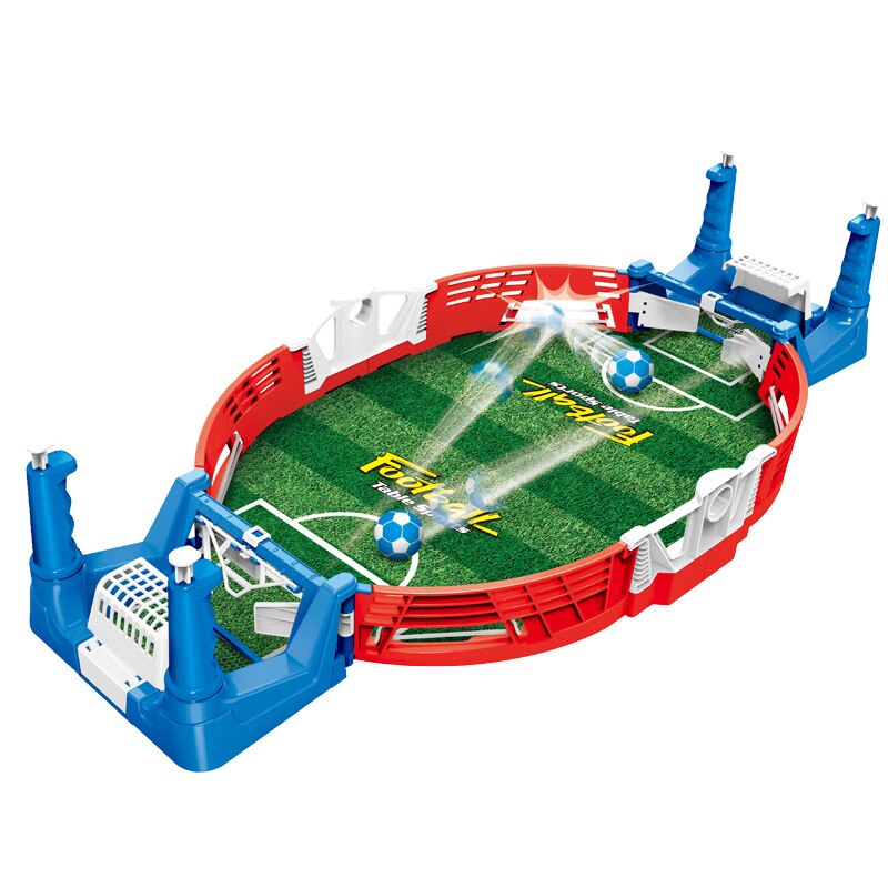 Mini football board match game kit with tabletop soccer toys, featuring colorful players and goalposts for kids’ outdoor sports fun.