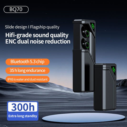 BQ70 wireless Bluetooth earphones with in ear digital display, long battery life, Bluetooth 5.3 hot selling pull-out compartment, high frequency - American Smart