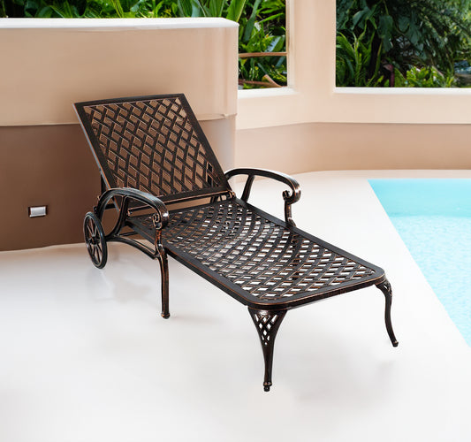 Aluminium Cast lounge chair 1pcs brown - American Smart