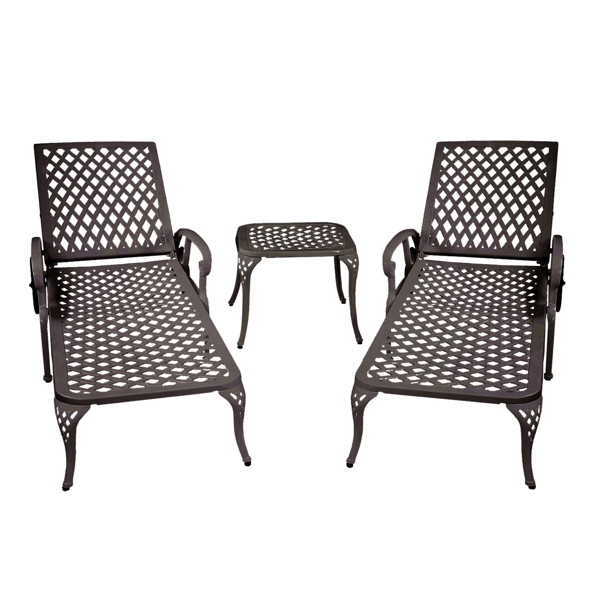 Aluminium Cast lounge chair 1pcs brown - American Smart