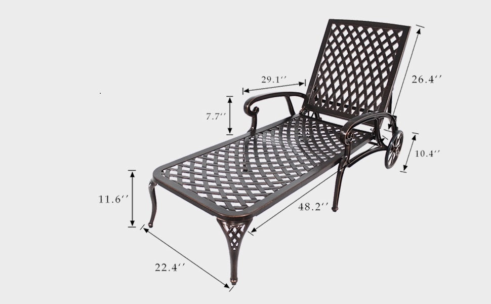 Aluminium Cast lounge chair 1pcs brown - American Smart