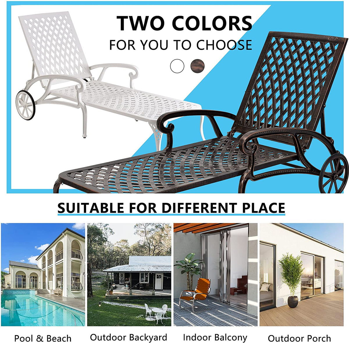 Aluminium Cast lounge chair 1pcs brown - American Smart