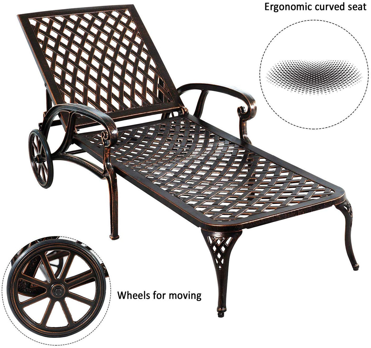 Aluminium Cast lounge chair 1pcs brown - American Smart