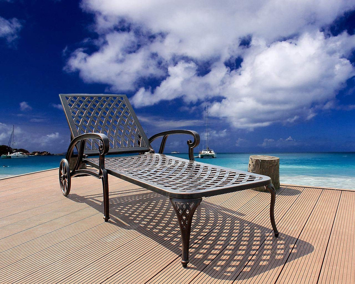 Aluminium Cast lounge chair 1pcs brown - American Smart