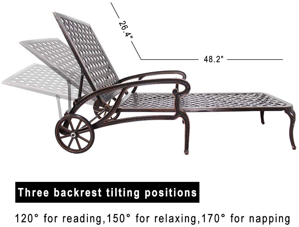 Aluminium Cast lounge chair 1pcs brown - American Smart