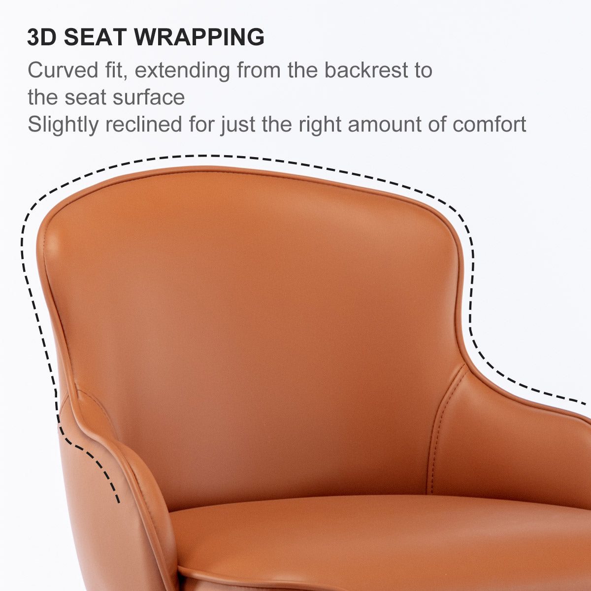 Modern brown leather bar chair with black titanium stainless steel backrest and adjustable height, by American Smart - EP