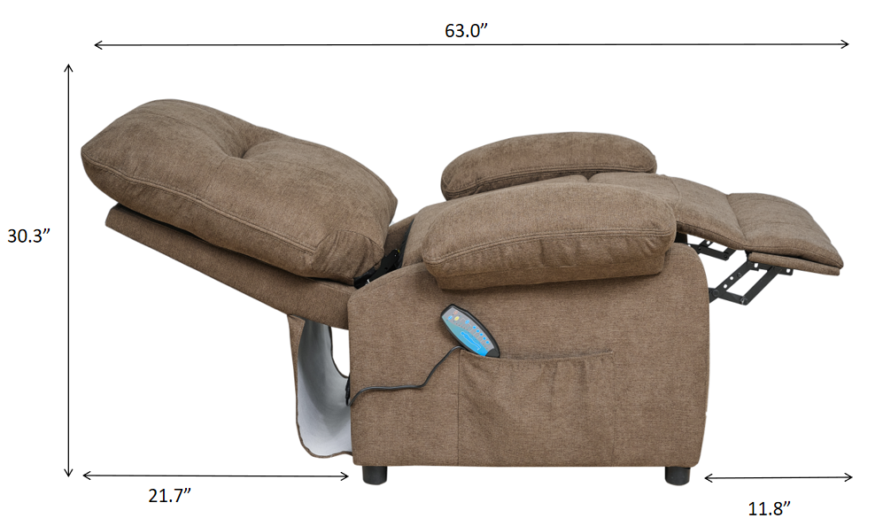 American Smart recliner chair with massage and heater features, manual control for adult comfort and relaxation.