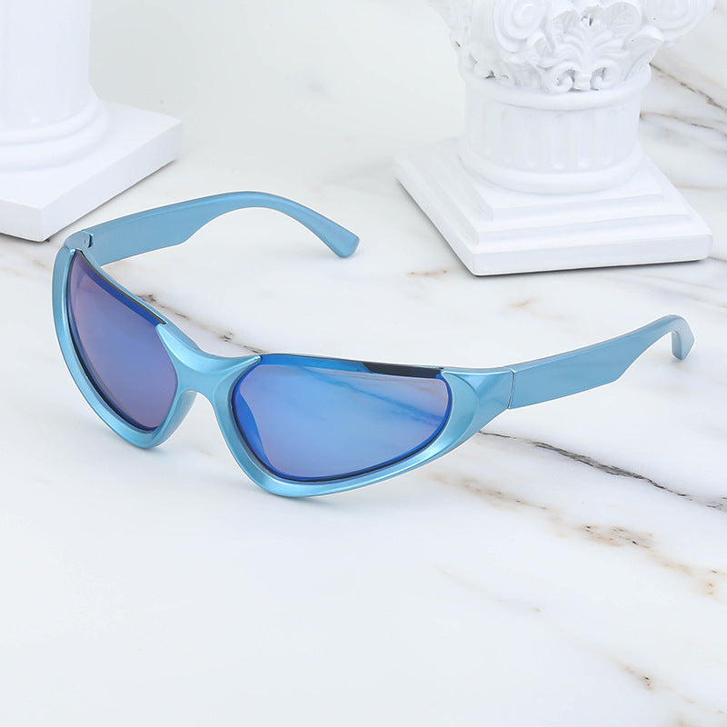 Windproof sports sunglasses for women and men by American Smart EP, featuring stylish Y2K millennium outdoor design.