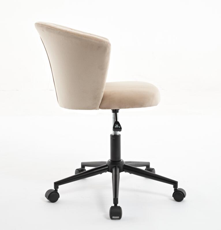 Velvet fabric home office chair with a flower shape design, swivel feature, suitable for desk use in home or bedroom.
