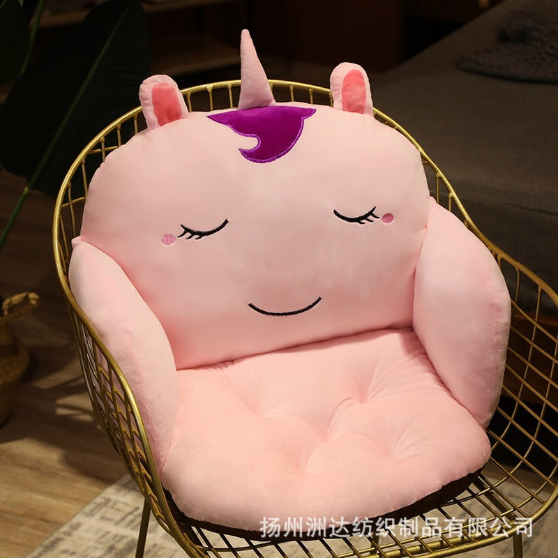 Cartoon animal connected seat cushion, integrated chair cushion, office sedentary student seat cushion - American Smart