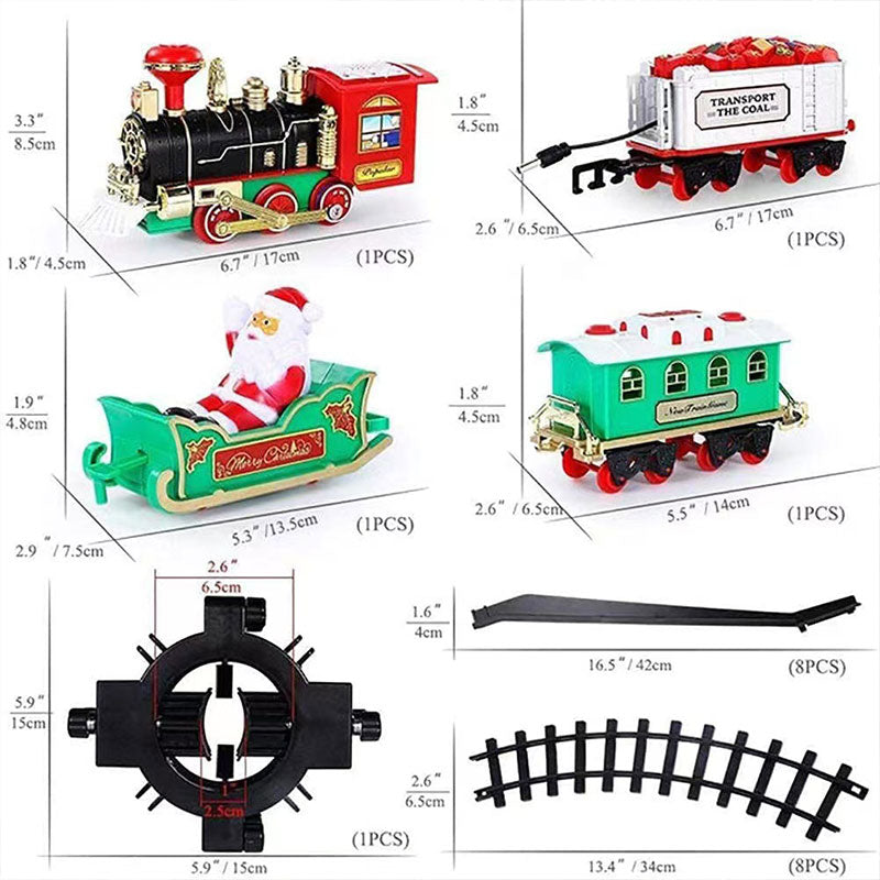 American Smart 2025 Christmas train and tree decor set featuring a Santa-themed track train with music for holiday decoration.
