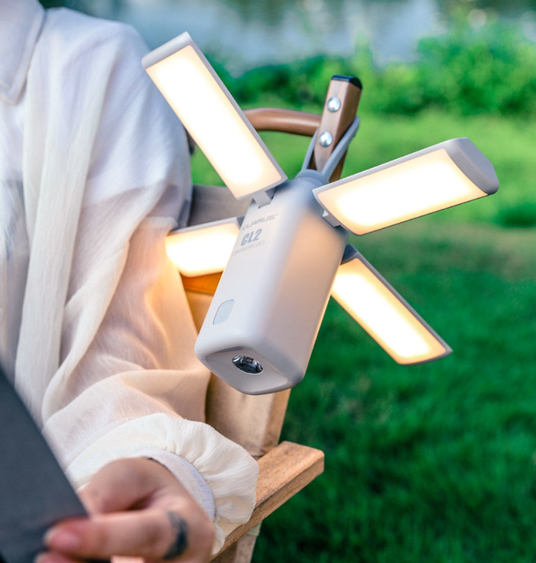 American Smart outdoor mountain camping light with long-lasting flashlight and portable tent canopy illumination.