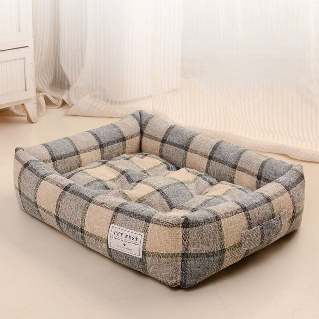 Removable and washable four-season cat and dog pet nest with summer cooler and winter warm PP cotton padding, by American Smart EP.