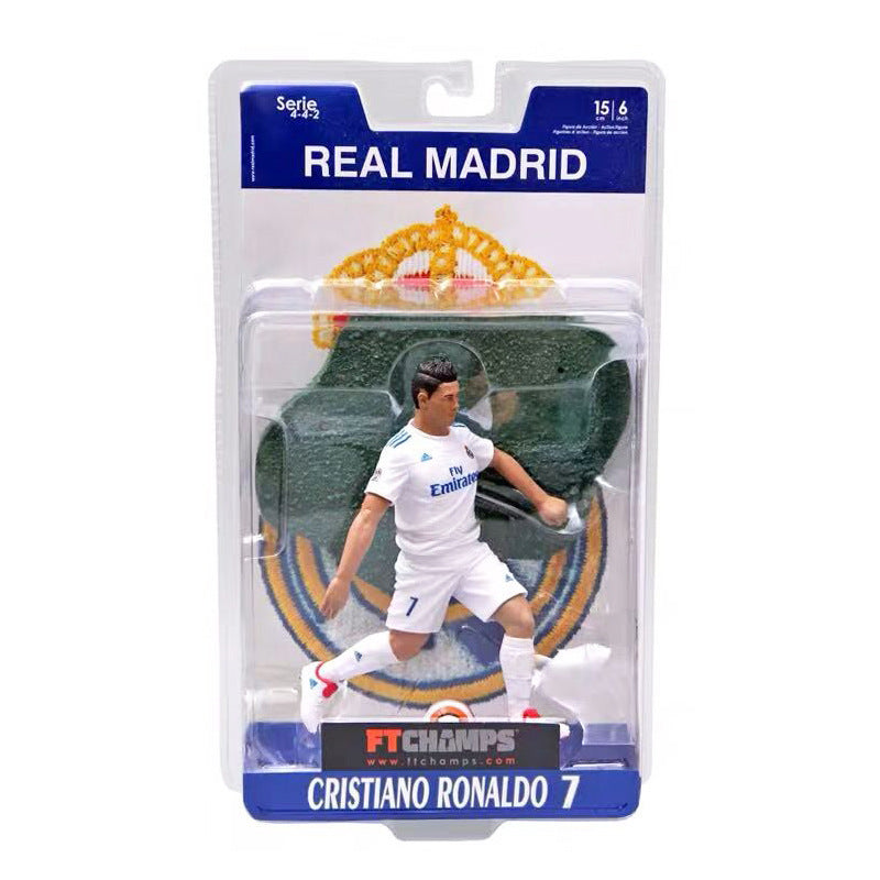 Football fan figurine of Cristiano Ronaldo and Lionel Messi in Barcelona and Real Madrid jerseys, by American Smart - EP