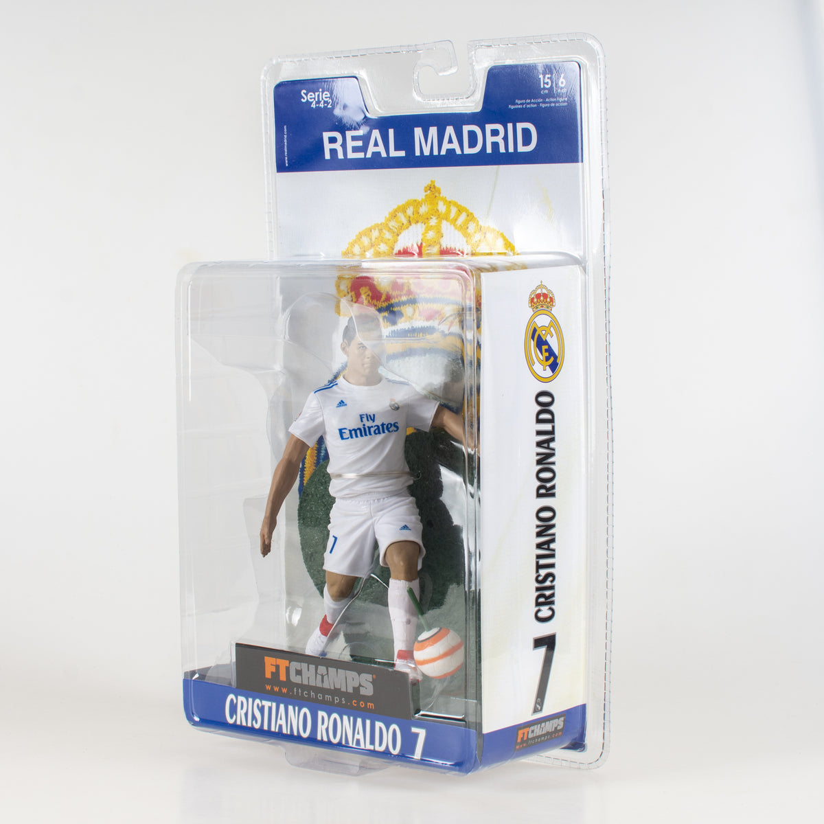 Football fan commemorative figurine of Cristiano Ronaldo and Lionel Messi in Barcelona and Real Madrid jerseys, by American Smart - EP