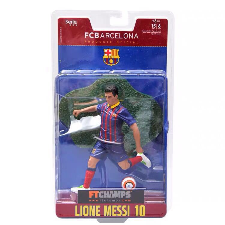 Football fan figurine of Cristiano Ronaldo and Lionel Messi in Barcelona and Real Madrid jerseys, by American Smart - EP.