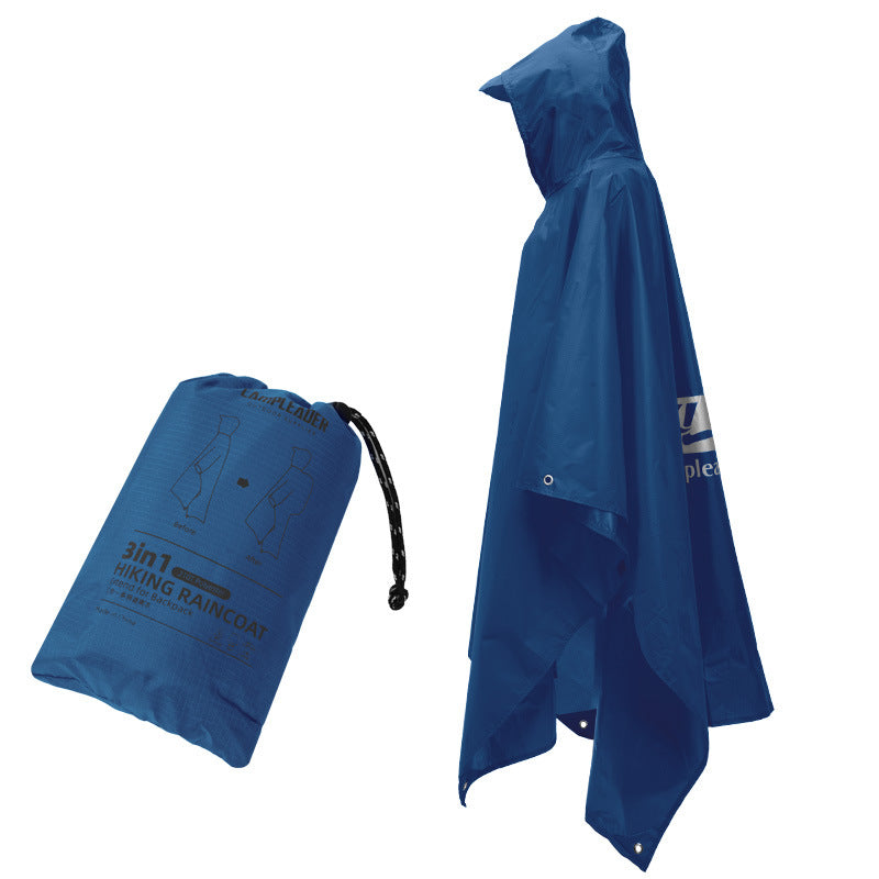 American Smart EP 3-in-1 waterproof rain poncho for motorcycle, camping, hiking, and travel, shown in bright yellow rain-resistant fabric