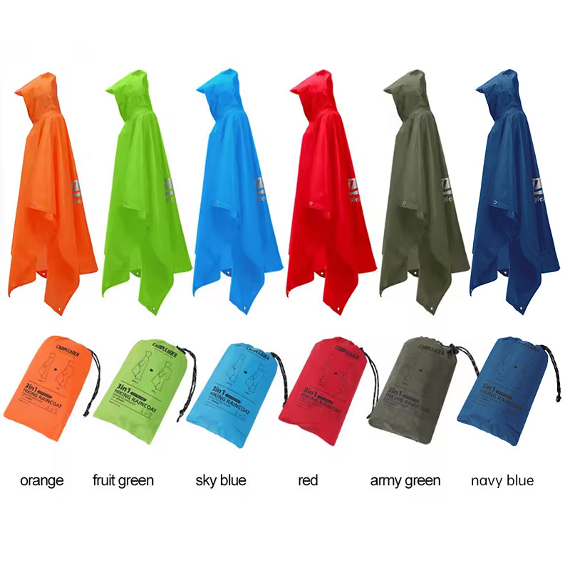 American Smart EP 3-in-1 waterproof rain poncho for motorcycle, camping, hiking, and travel outdoor activities.