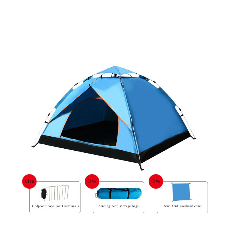 American Smart EP outdoor quick open beach camping tent with two doors, breathable rainproof design, and sun protection features.
