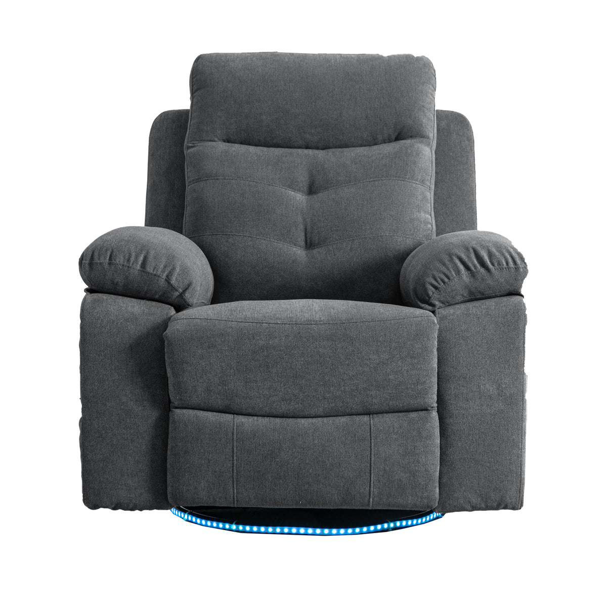 American Smart electric lounge chair with 270-degree rotation, Bluetooth speaker, LED lighting, adjustable backrest, and telescopic foot pedal.
