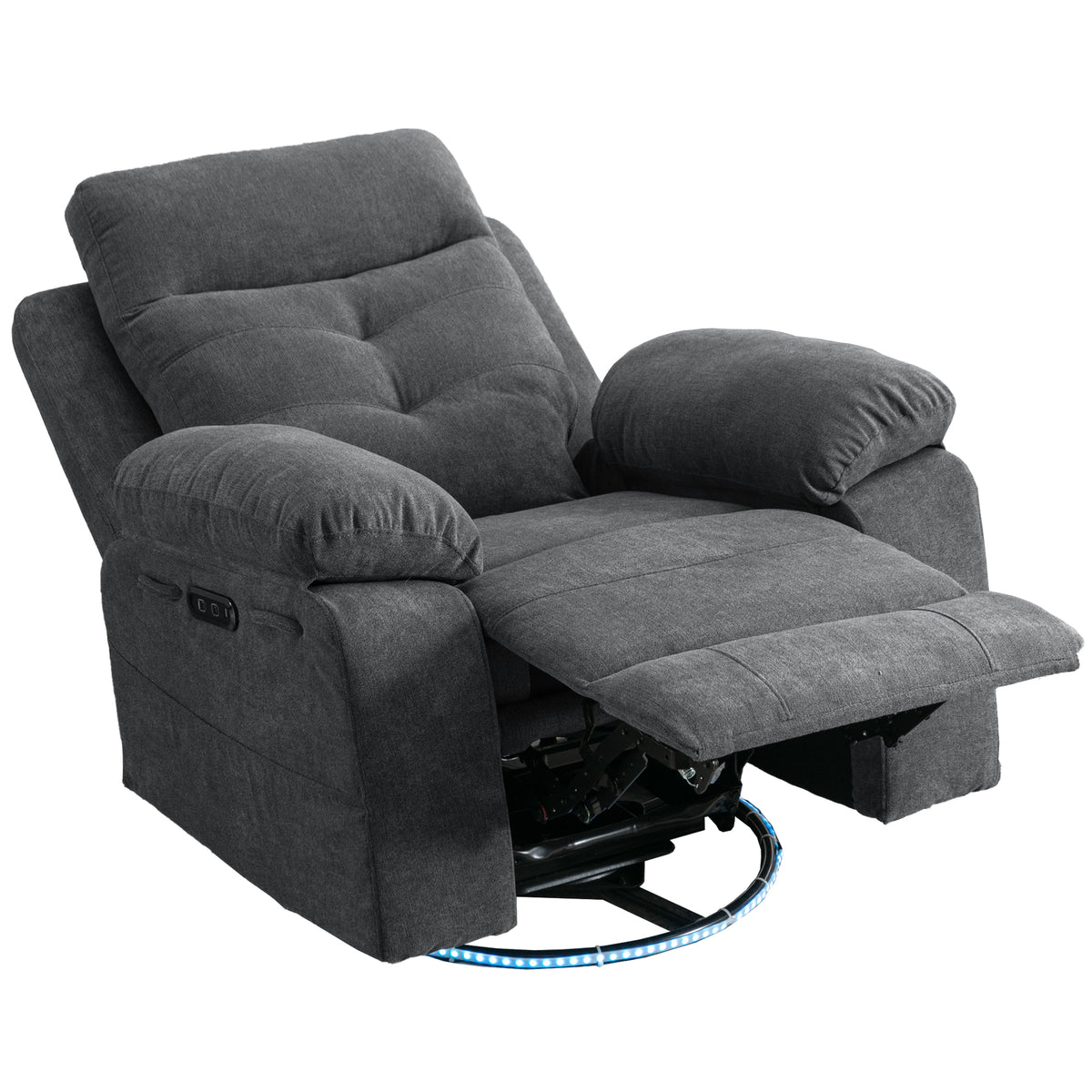 American Smart 270-degree rotating electric lounge chair with Bluetooth speaker, LED light, telescopic foot pedal, and adjustable backrest