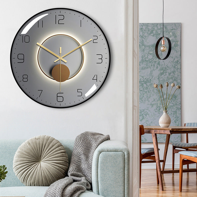 12-inch American Smart silent wall clock with minimalist Nordic design, quartz movement, perfect for living room decor.