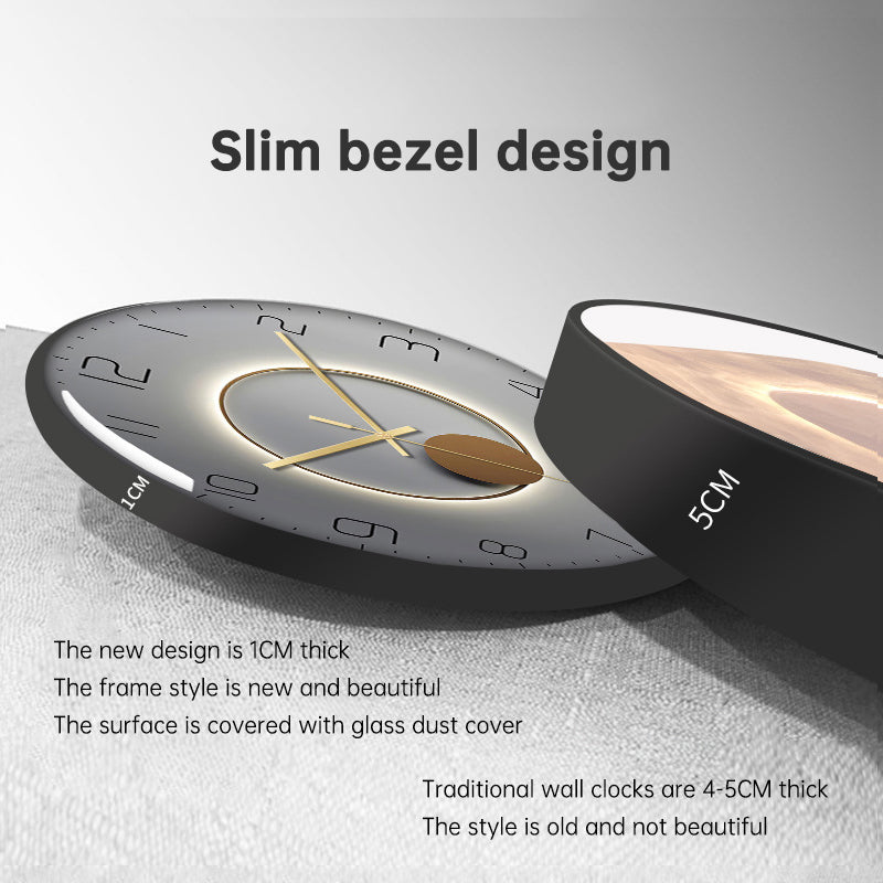 American Smart EP 12-inch minimalist quartz wall clock, silent Nordic design for living room decor.