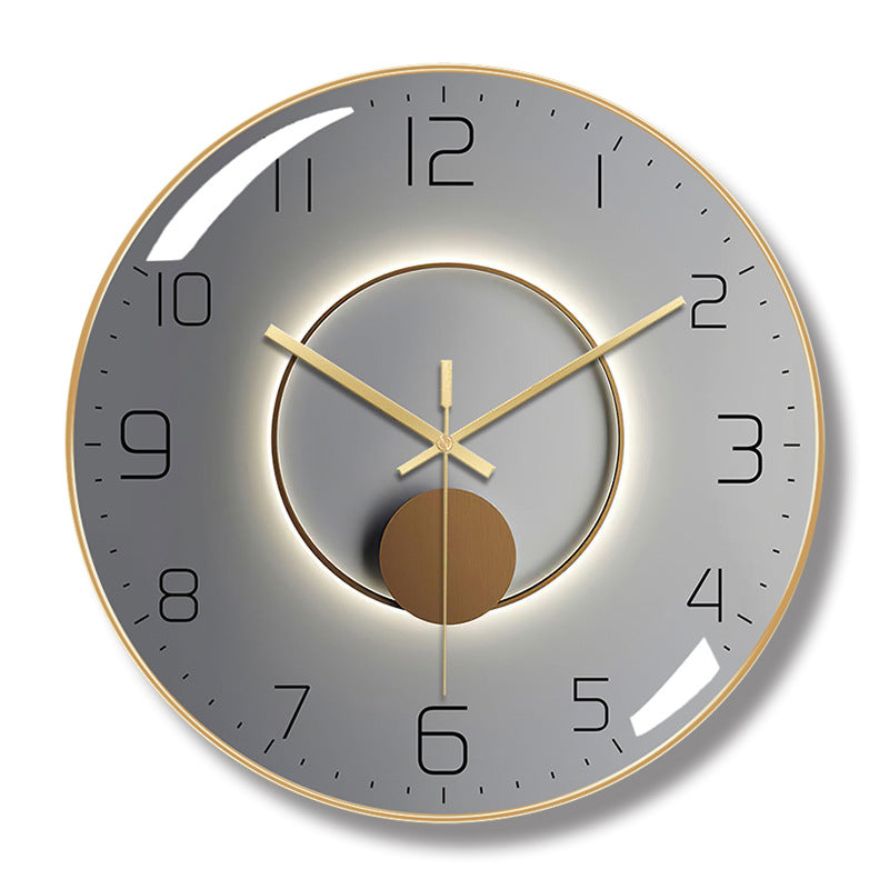 American Smart EP 12-inch minimalist silent quartz wall clock, Nordic style for living room decor, modern and sleek design.