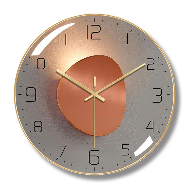 Minimalist 12-inch American Smart silent quartz wall clock with modern Nordic design for living room decor