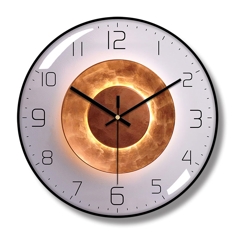 12-inch minimalist American Smart EP silent wall clock with quartz movement, perfect for modern living room decor.
