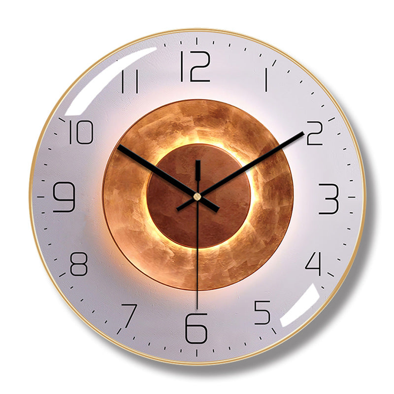 12-inch American Smart silent wall clock with minimalist Nordic design, quartz mechanism, suitable for living room decor.