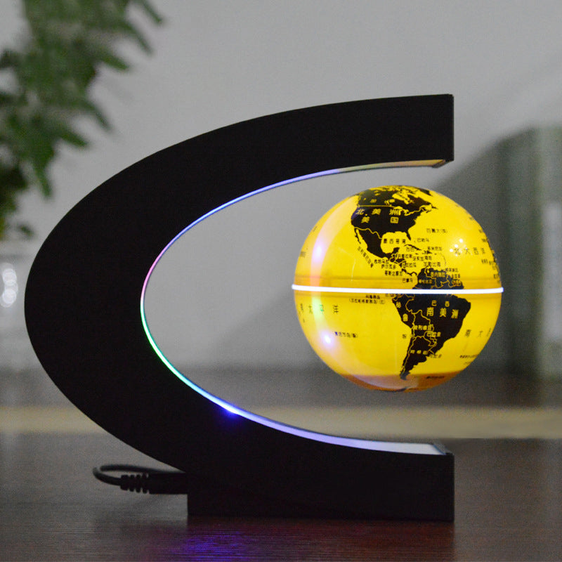 C-Shaped 3-Inch Magnetic Levitation Globe Creative Gifts For Valentine's Day Novel Home Decorations - American Smart