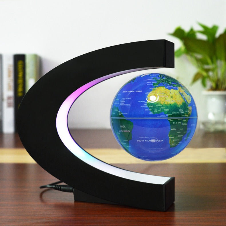 C-Shaped 3-Inch Magnetic Levitation Globe Creative Gifts For Valentine's Day Novel Home Decorations - American Smart