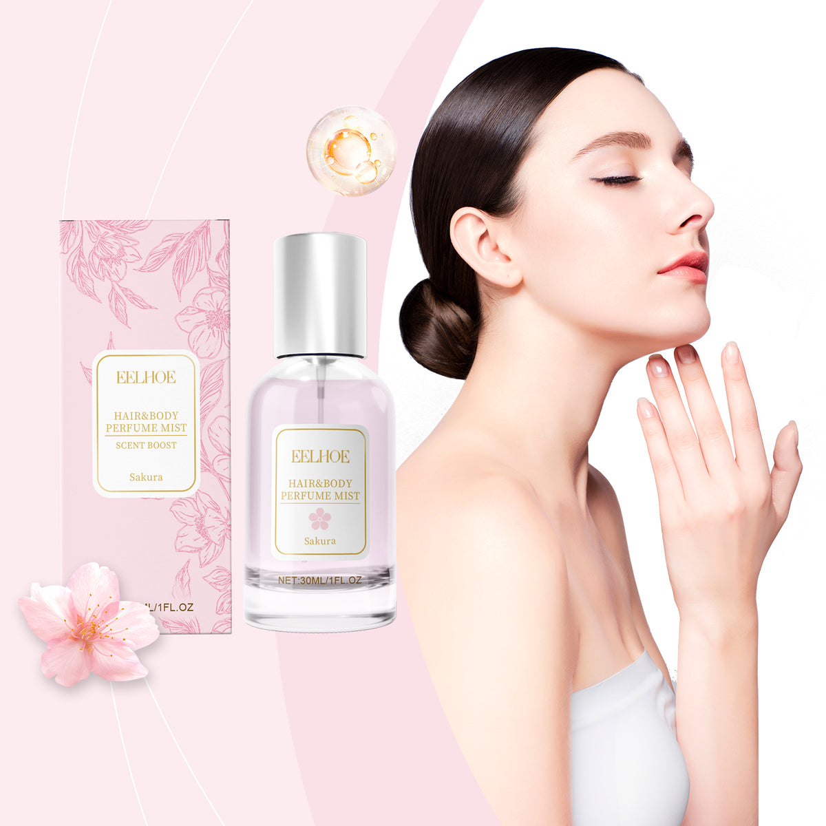 Cherry Blossom Body Hair Eau De Parfum Spray Elegant Fresh Dating Atmosphere Natural Niche Eau De Parfum Spray - American Smart