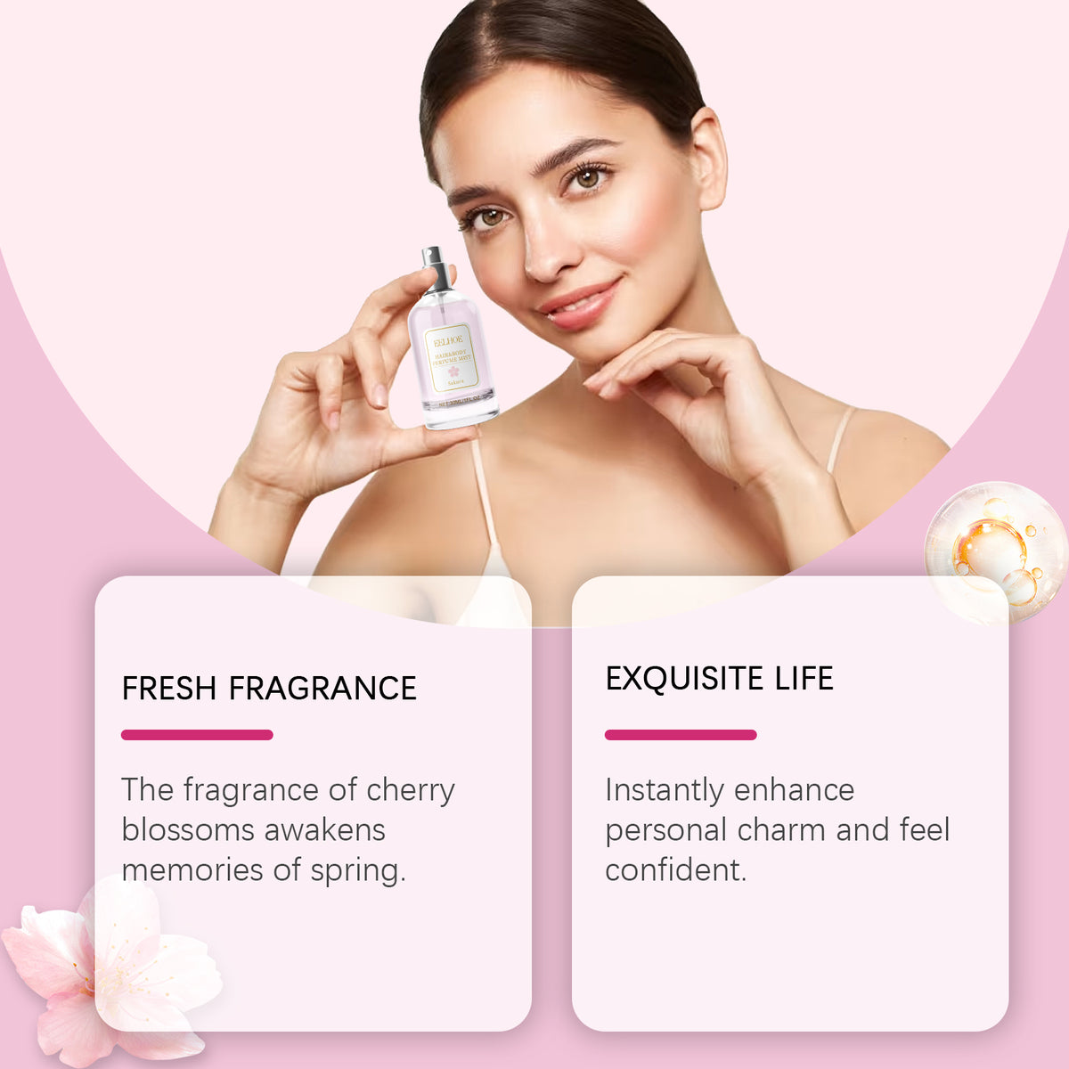 Cherry Blossom Body Hair Eau De Parfum Spray Elegant Fresh Dating Atmosphere Natural Niche Eau De Parfum Spray - American Smart