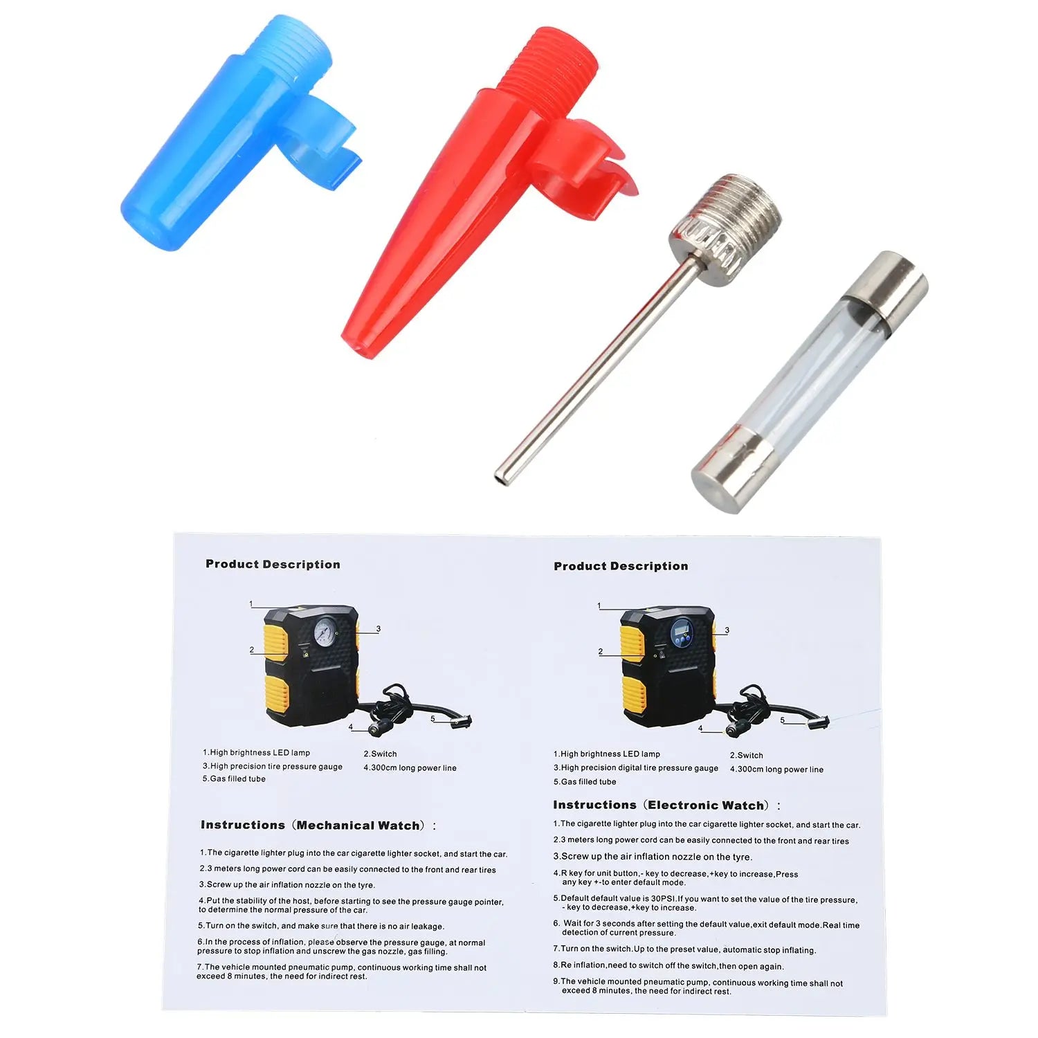 Digital Tire Inflator DC 12 Volt Car Portable Air Compressor Pump 150 PSI Car Air Compressor for Car Bicycles Motorcycles - American Smart