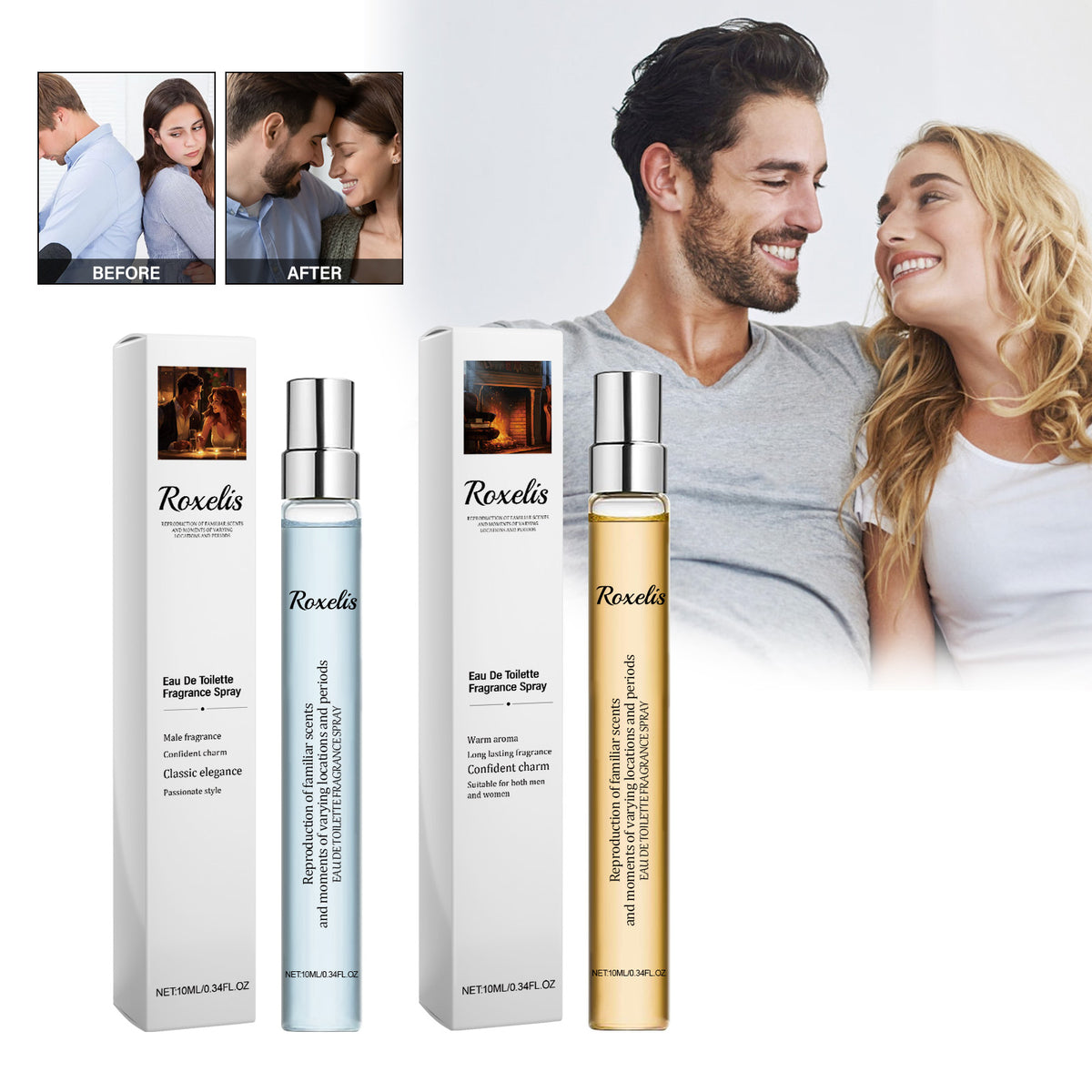 Eau De Toilette Fragrance Spray, Men And Women Long-Lasting Light Fragrance Fresh Natural Couple Dating Exudes Charming Atmosphere Sandalwood Perfume - American Smart