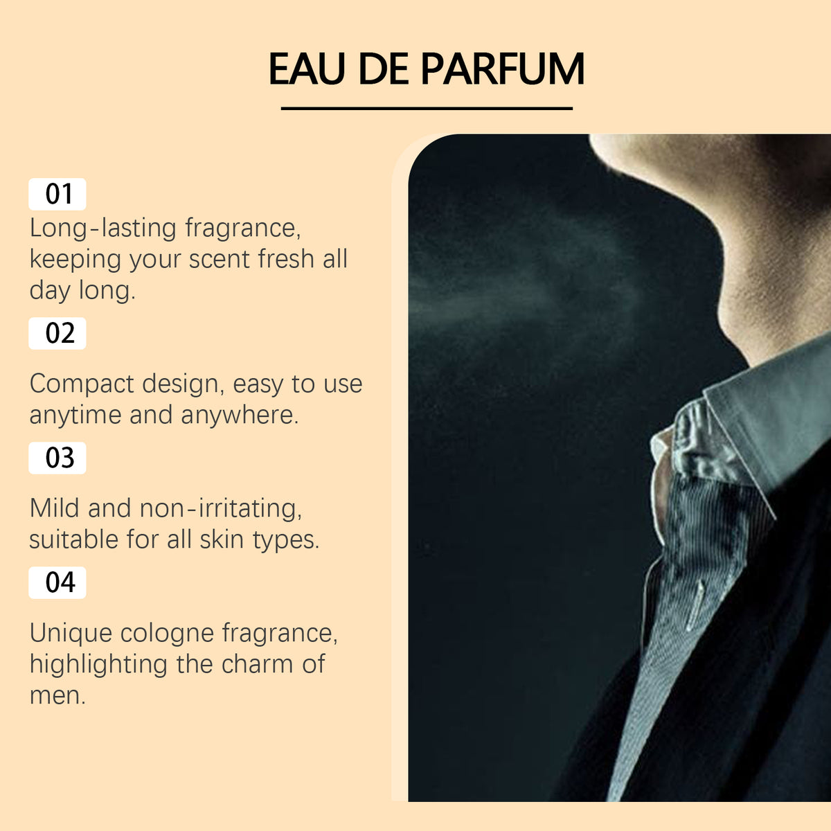 American Smart men's Eau De Toilette spray with citrus scent, portable fragrance cologne in a fresh, charming design.