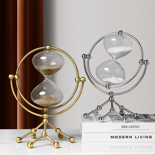 Nordic Light Luxury Rotating Hourglass metal craft decoration for living room or wine cabinet, elegant home decor by American Smart EP