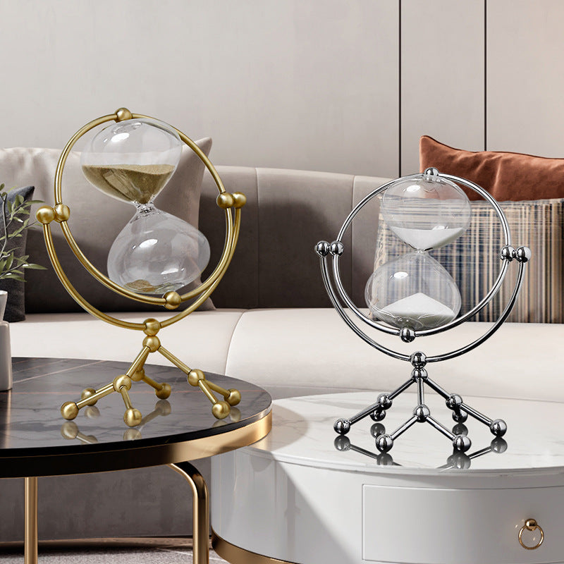 Nordic Light Luxury rotating metal hourglass decor for living room, wine cabinet, and home decoration by American Smart - EP