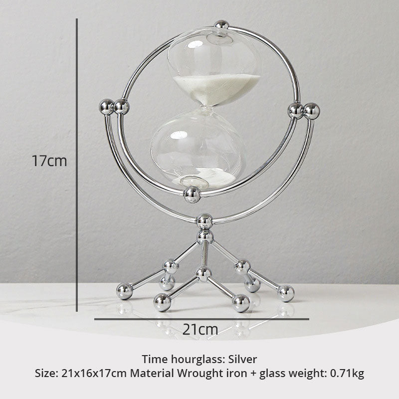 Nordic Light luxury rotating hourglass metal craft decoration for living room, wine cabinet, and home decor by American Smart EP