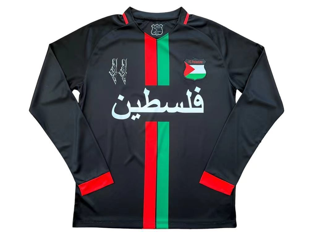 Palestino soccer jersey by American Smart EP, featuring team logo and classic design, laid flat on a white background.