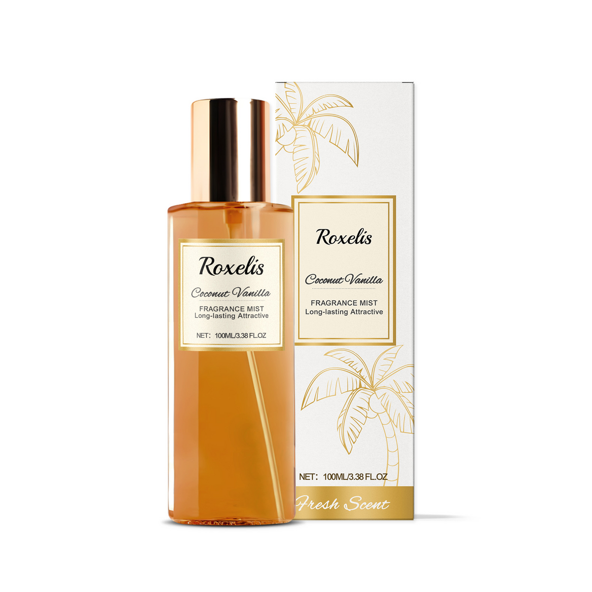 American Smart Roxelis Coconut Vanilla romantic body fragrance, fresh and elegant Eau de Toilette with natural, everyday scent.