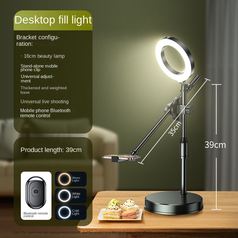 Adjustable American Smart EP mobile phone overhead shooting stand with fill light, ideal for food photography, drawing, and live streaming.