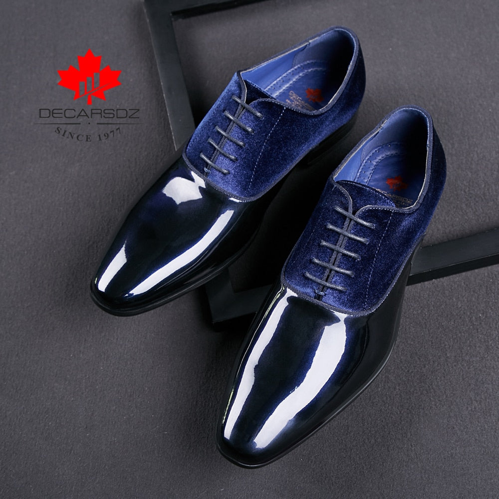 Men's black leather dress shoes by American Smart for spring weddings and office wear, featuring a formal, comfortable design.