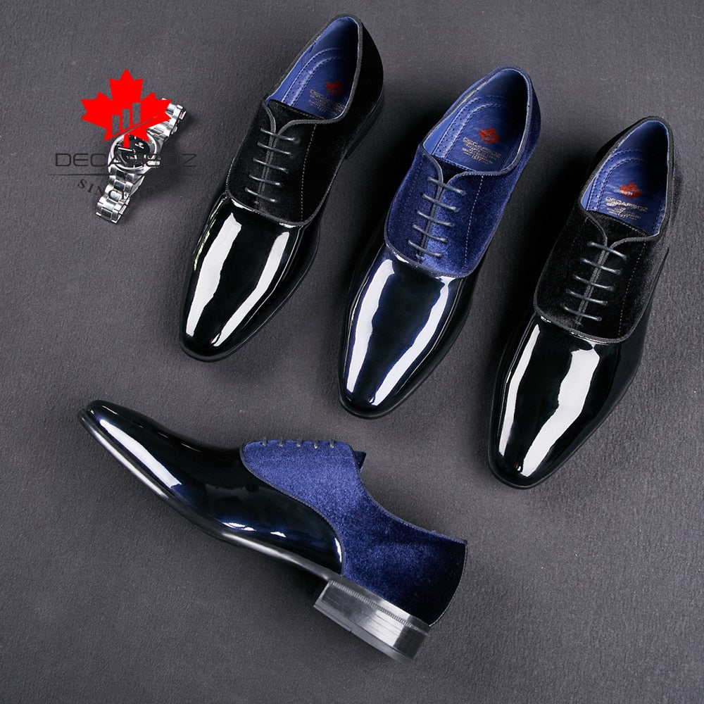 Men's black leather dress shoes by American Smart - EP, suitable for spring weddings, office, and formal business occasions.