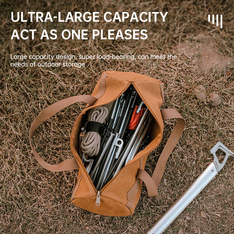 Portable outdoor camping accessories storage bag with tent wind rope nails and tools, cylindrical design by American Smart - EP
