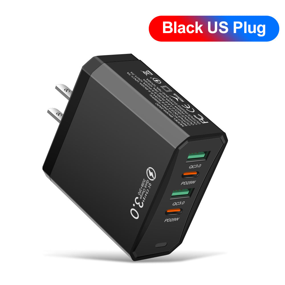 American Smart EP four-in-one 2USB and 2PD mobile phone charger with European, American, and British plug for fast charging.