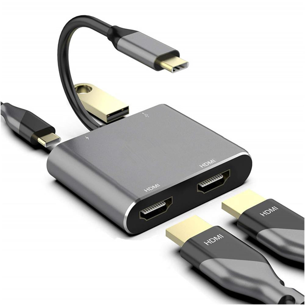 American Smart EP Type-C hub with dual HDMI, USB 3.0 ports, and Power Delivery for laptops and mobile devices.