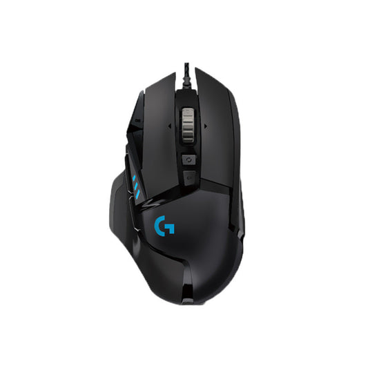 Logitech G502Hero Dominator cable gaming mouse with RGB backlight, designed for esports and PUBG gaming.